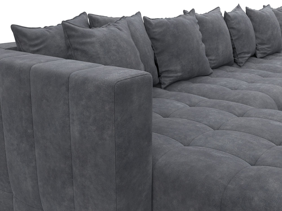 Диван П-образный Лига-052 НПБ МегаЛонг (brut 16 темно-серый)