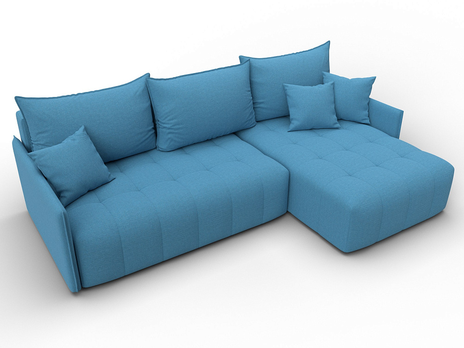 Диван угловой Лига-054 НПБ угол универсальный (амур 10 голубой)