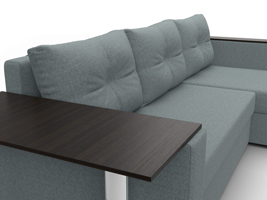 Диван угловой Атланта со столом правый угол (амур 07 серый)
