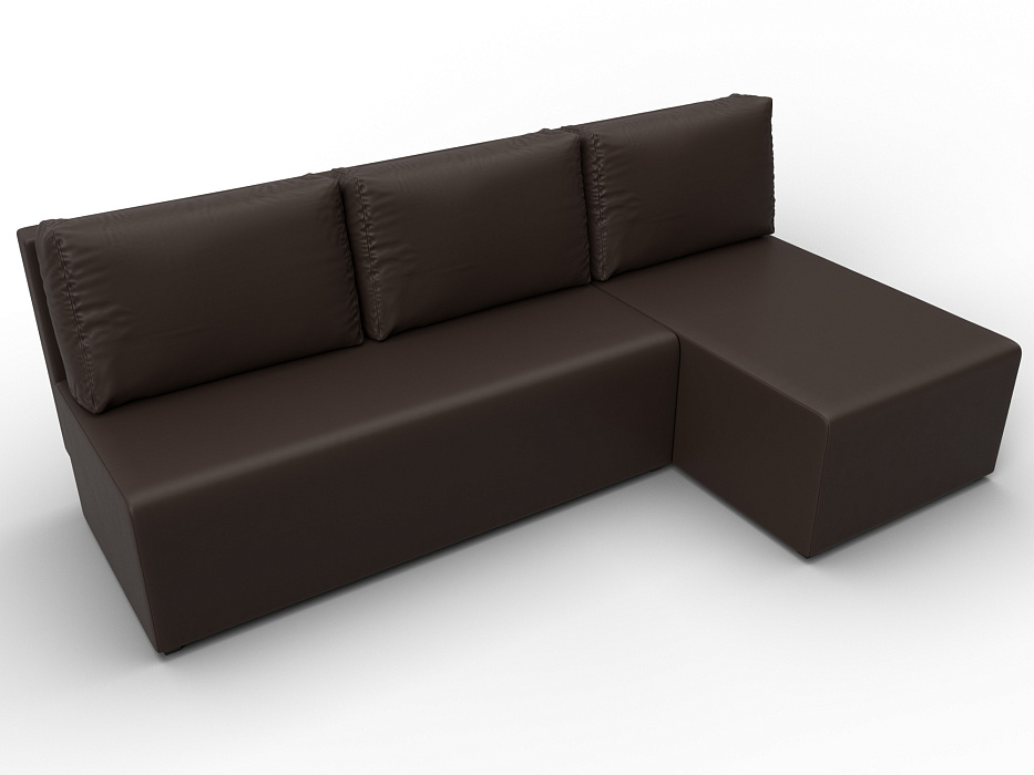 Диван угловой Поло правый угол (коричневый)