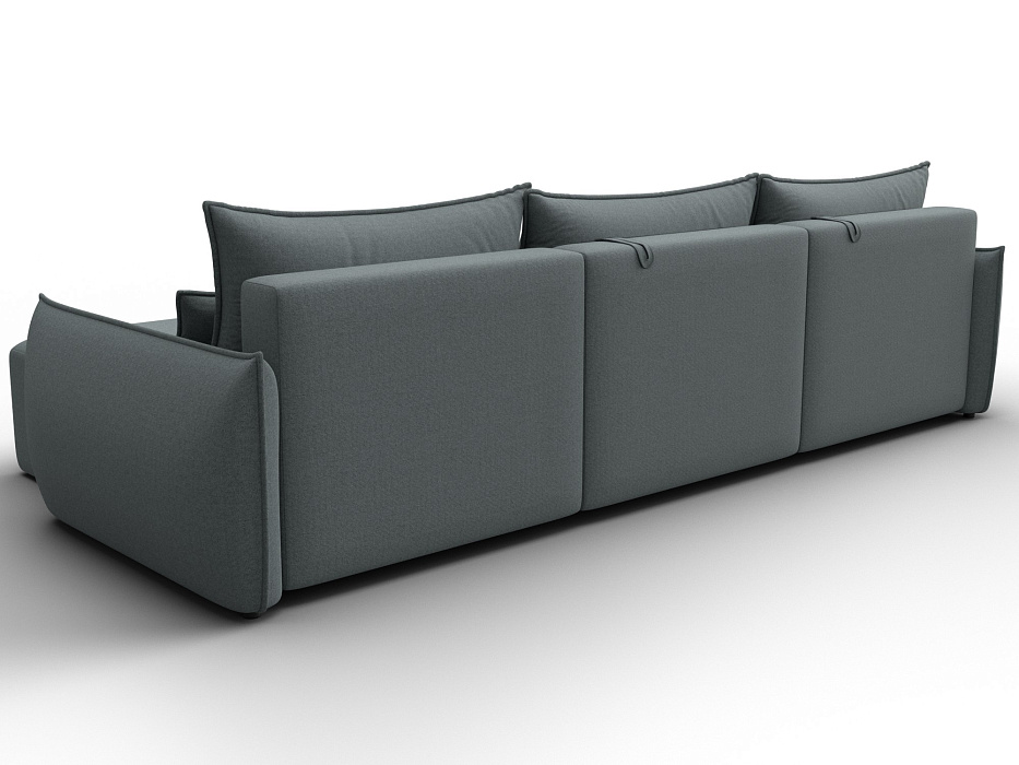 Диван угловой Лига-051 НПБ Лонг угол универсальный (амур 07 серый)