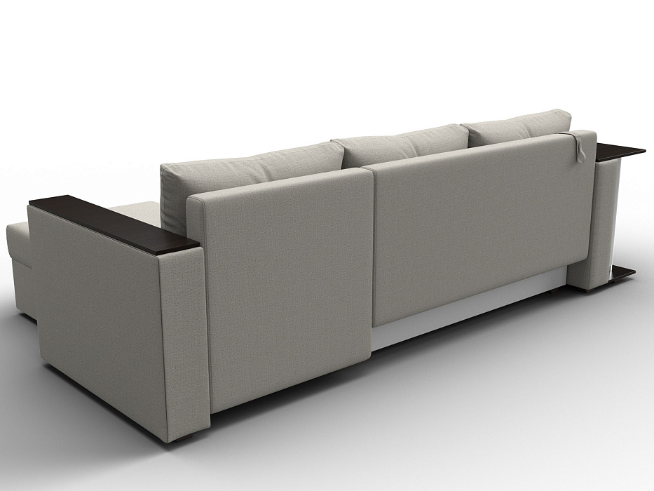 Диван угловой Атланта со столом правый угол (амур 02 бежевый)