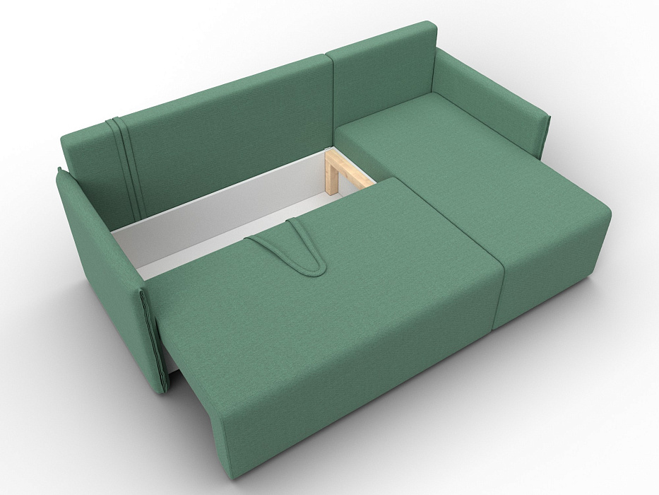 Диван угловой Лига-124 угол универсальный (амур 11 зеленый)