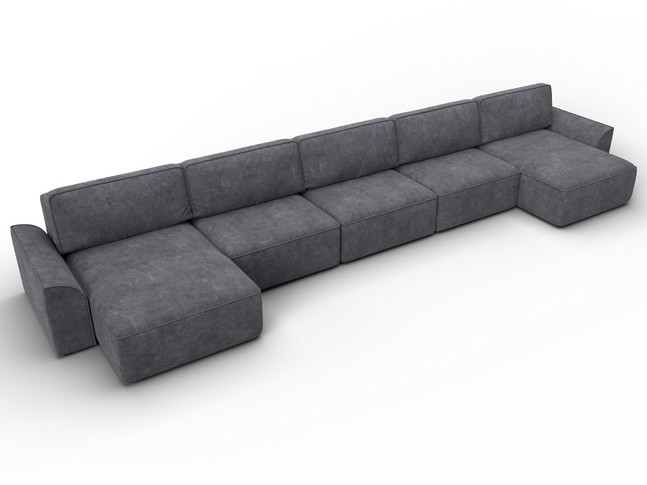 Диван П-образный Лига-048 НПБ МегаЛонг (brut 16 темно-серый)