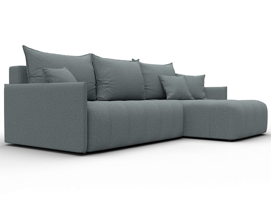 Диван угловой Лига-054 НПБ угол универсальный (амур 07 серый)