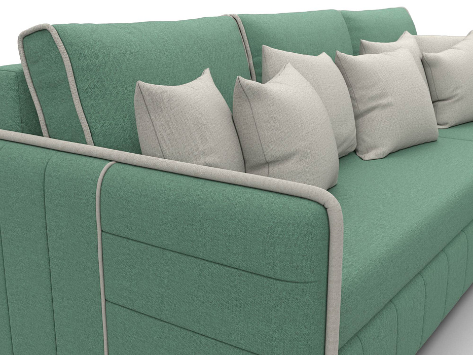 Диван угловой Лига-078 угол универсальный (амур 11 зеленый/амур 02 бежевый)