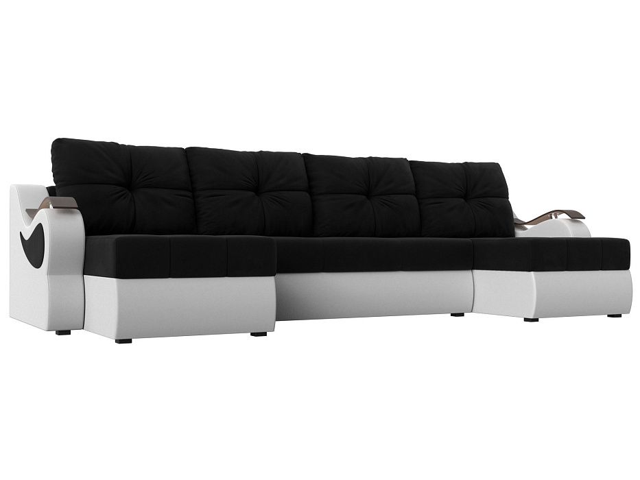 П-образный диван Меркурий (черный\белый)
