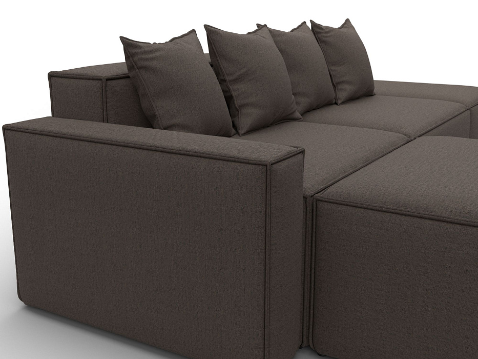 Диван угловой модульный Лига-063 угол левый (амур 05 коричневый)