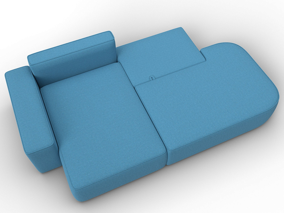 Диван угловой Лига-065 БП угол левый (амур 10 голубой)