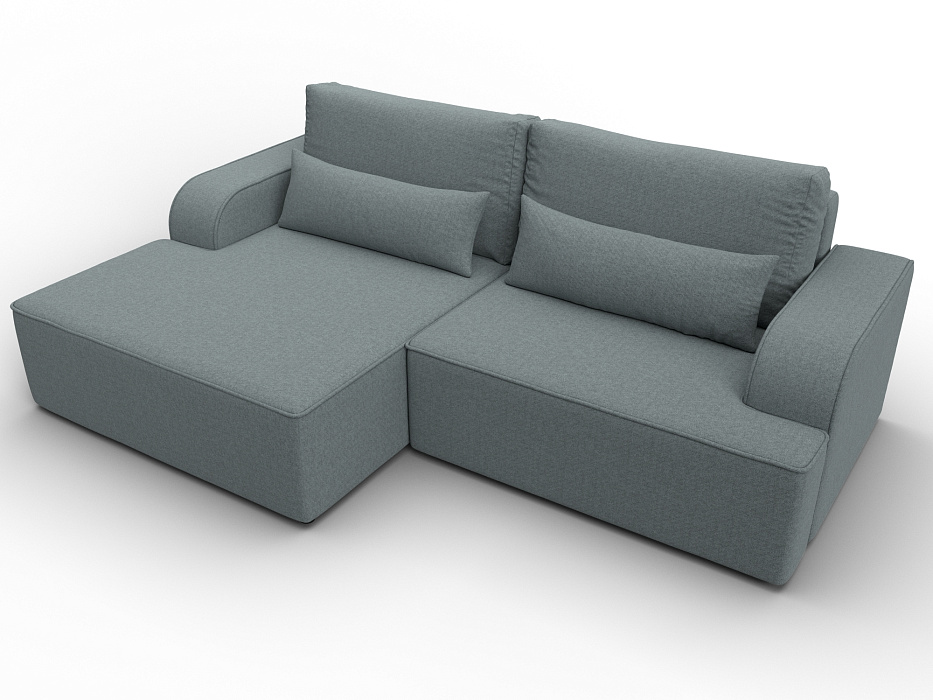 Диван угловой Лига-120 угол левый (амур 07 серый)