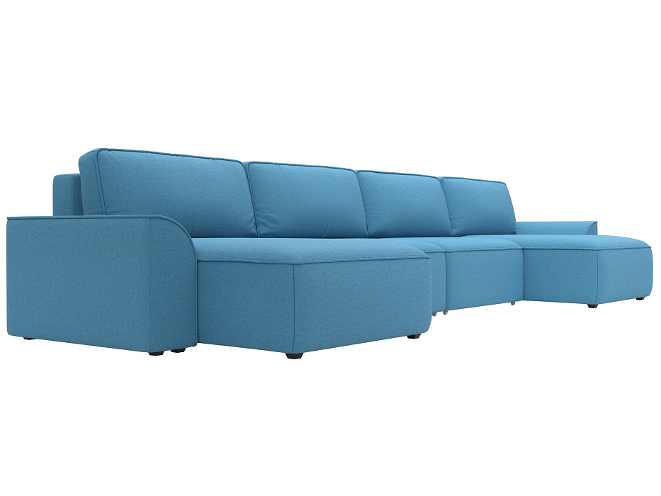 Диван П-образный Лига-048 НПБ лонг (амур 10 голубой)