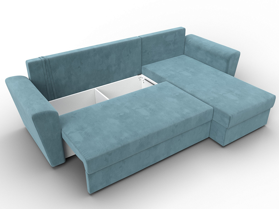 Диван угловой Амстердам Лайт правый угол (seven 113 бирюзовый)