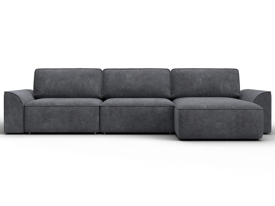 Диван угловой Лига-048 НПБ лонг (brut 16 темно-серый)