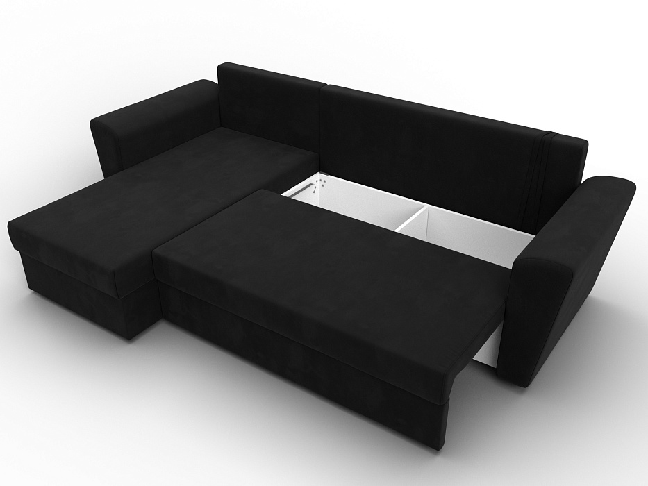 Диван угловой Амстердам Лайт левый угол (черный)