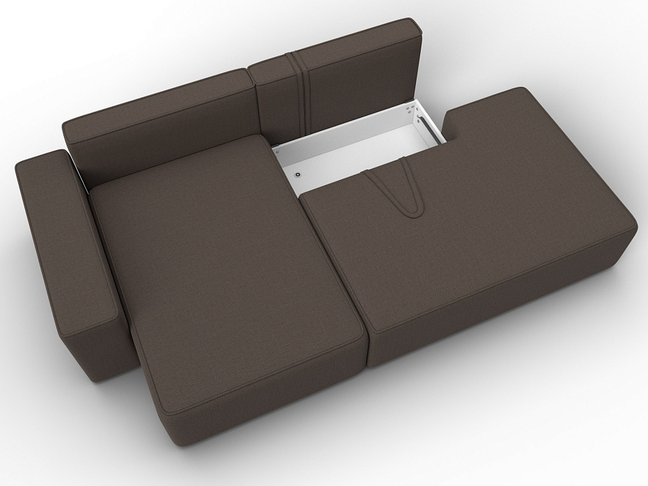 Диван угловой Лига-079 угол левый (амур 05 коричневый)