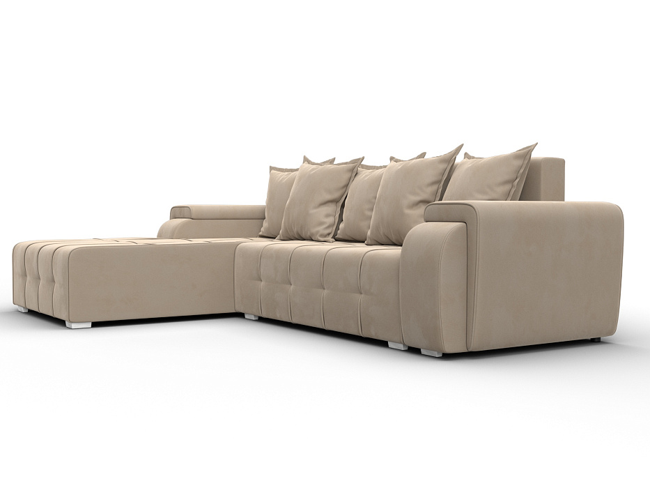 Диван угловой Лига-121 левый угол (seven 729 бежевый)