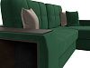 Угловой диван Брюссель правый угол (зеленый\коричневый цвет)