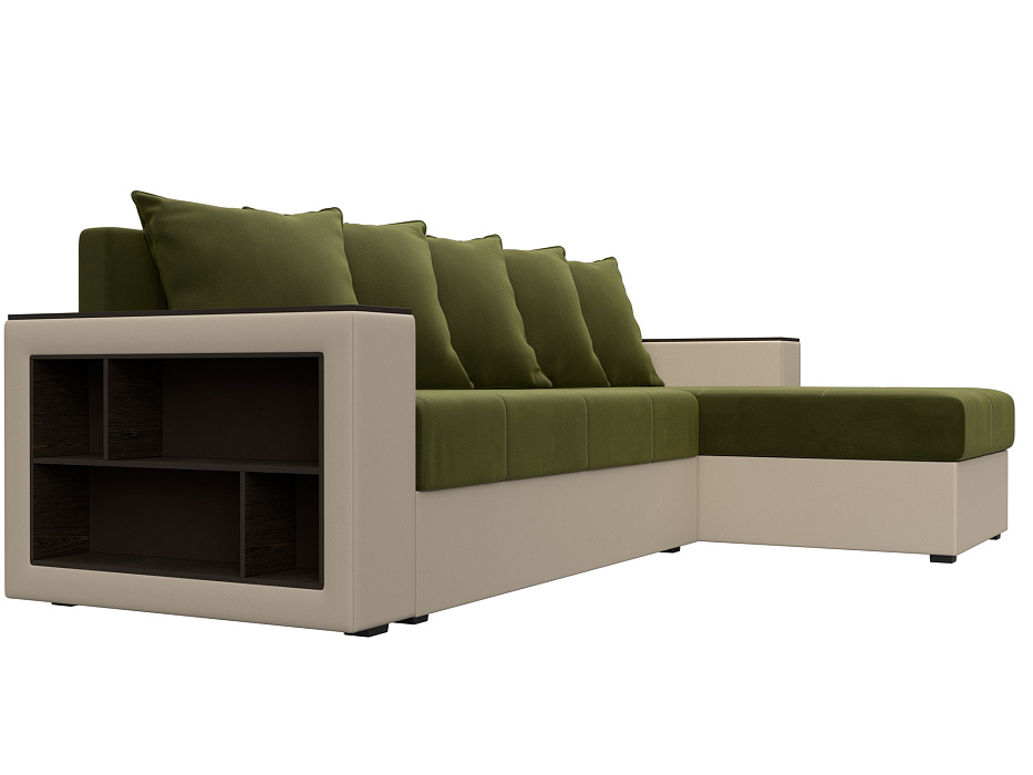 Диван угловой Дубай Лайт угол универсальный (зеленый;бежевый)