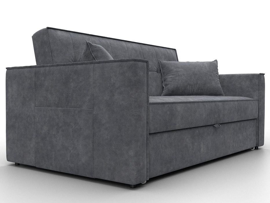 Диван прямой Лига-104 (140) (brut 16 темно-серый)