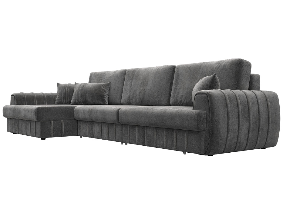 Диван угловой Лига-057 НПБ Лонг угол левый (tower 10 серый)