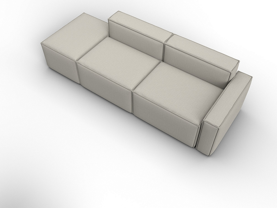 Диван угловой модульный Лига-063 угол правый (амур 02 бежевый)