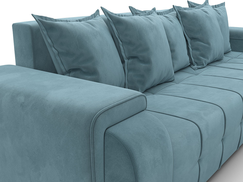 Диван угловой Лига-121 правый угол (seven 113 бирюзовый)