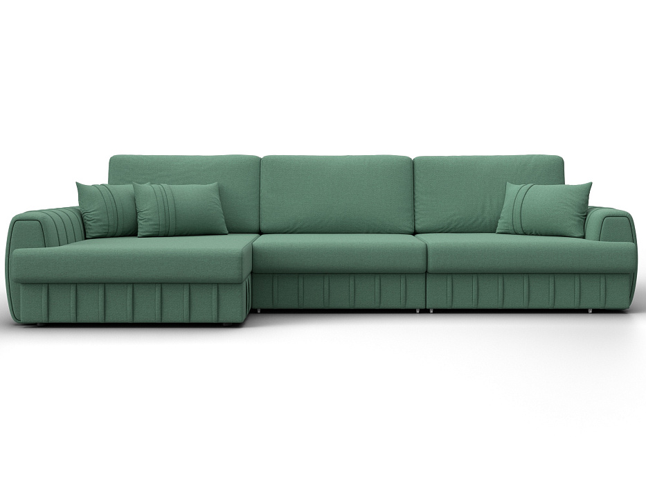 Диван угловой Лига-057 НПБ Лонг угол левый (амур 11 зеленый)