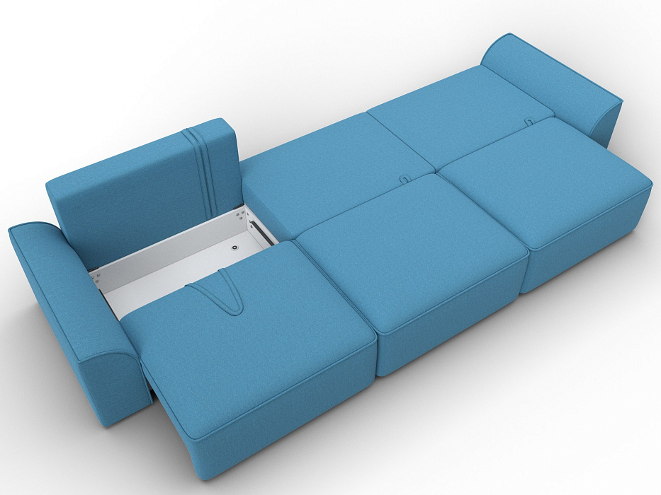 Диван прямой Лига-048 НПБ Лонг (амур 10 голубой)