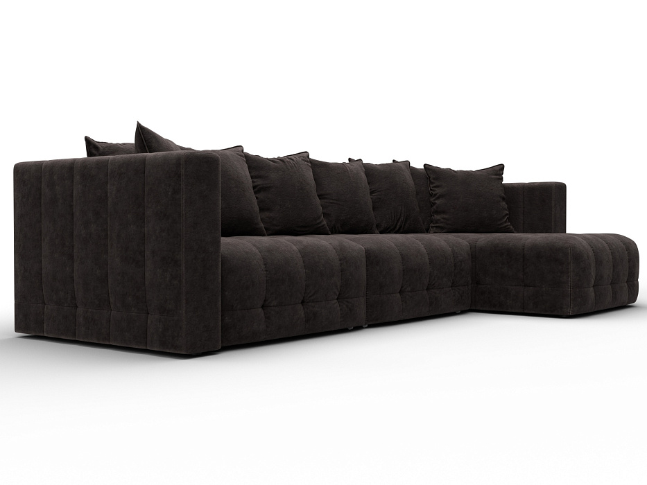 Диван угловой Лига-052 НПБ Лонг угол универсальный (brut 17 коричневый)