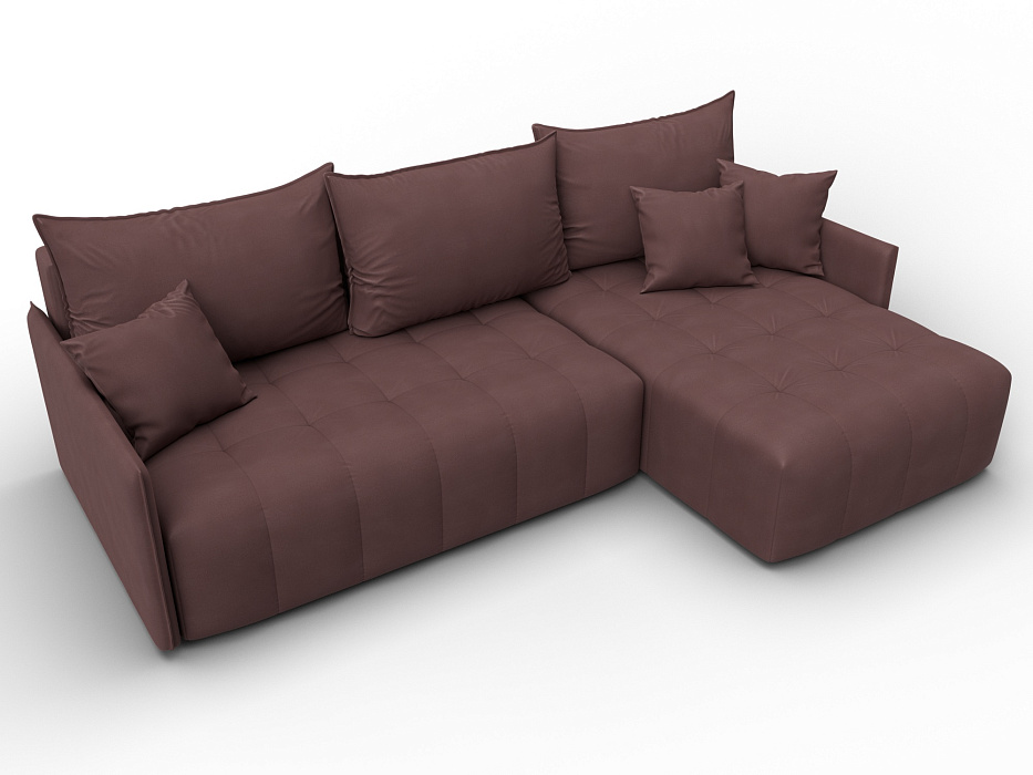 Диван угловой Лига-054 НПБ угол универсальный (joly 09 бордовый)