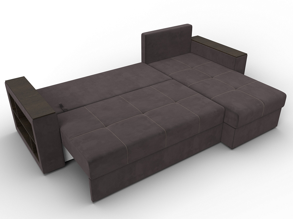 Диван угловой Дубай Лайт угол универсальный (коричневый)
