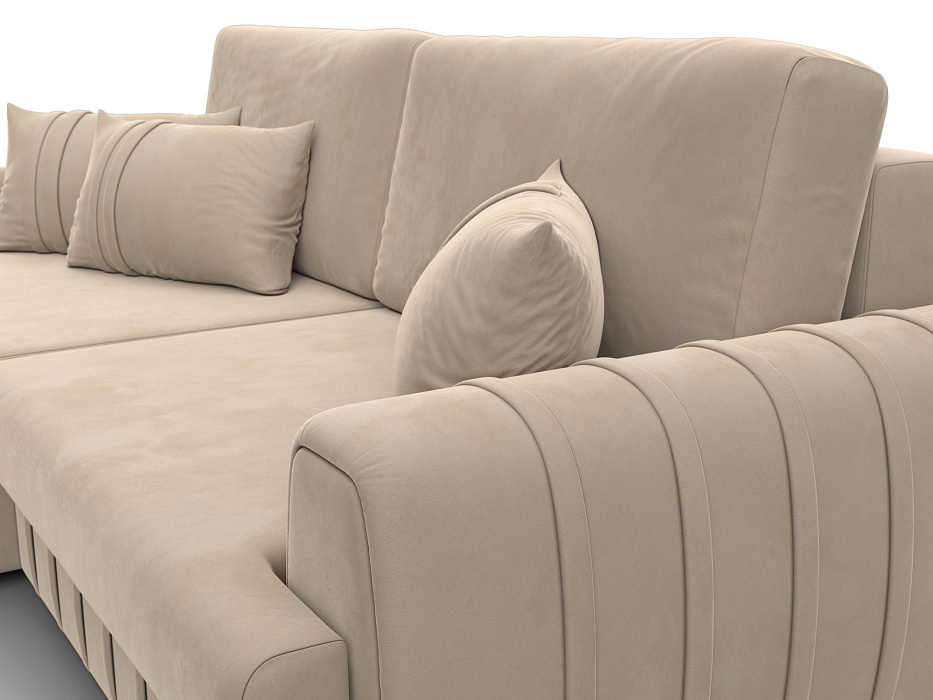 Диван угловой Лига-057 НПБ угол левый (seven 729 бежевый)