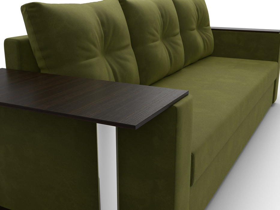 Диван прямой Атланта со столом слева (зеленый)
