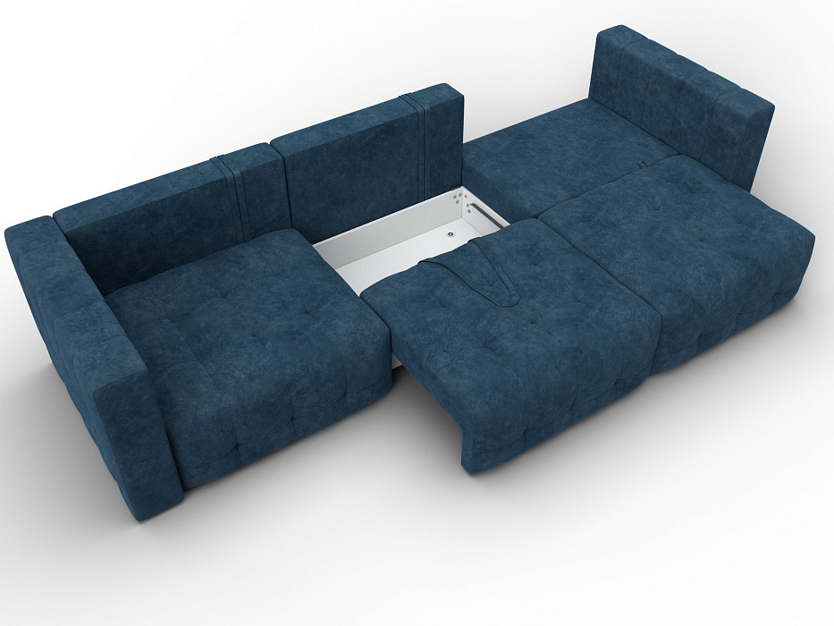 Диван прямой Лига-052 НПБ Лонг (brut 11 синий)