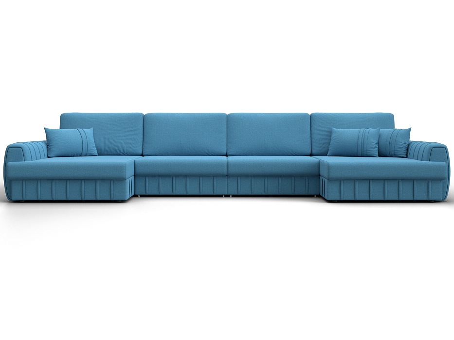 Диван П-образный Лига-057 НПБ Лонг (амур 10 голубой)