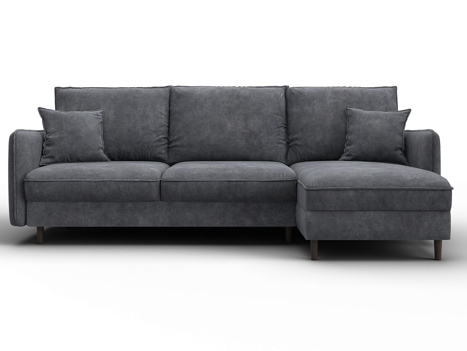 Диван угловой Лига-064 НПБ угол универсальный (brut 16 темно-серый)