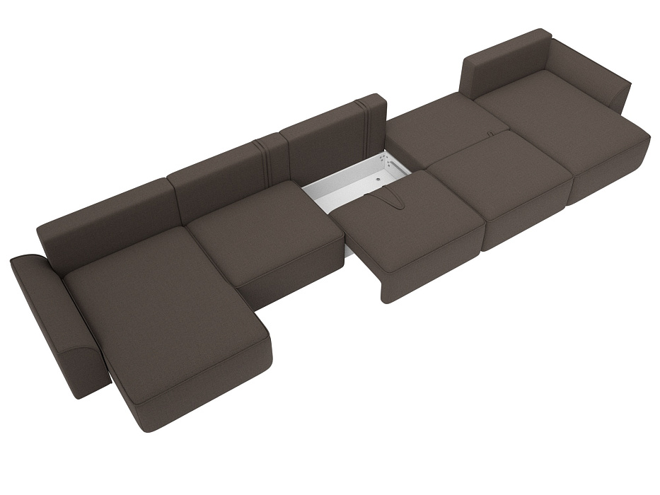 Диван П-образный Лига-048 НПБ МегаЛонг (амур 05 коричневый)