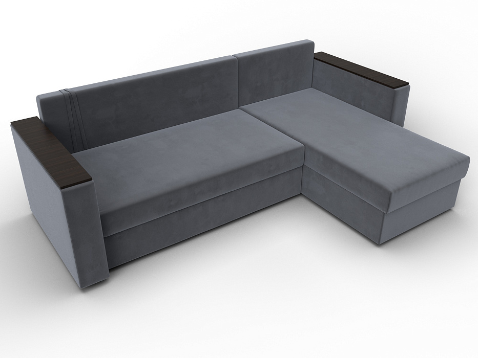 Диван угловой Атланта без стола универсальный угол (seven 17 серый)