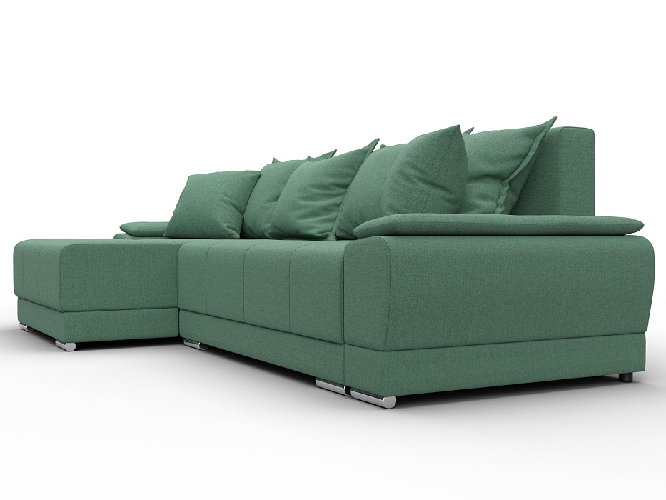 Диван угловой Лига-119 угол левый (амур 11 зеленый)
