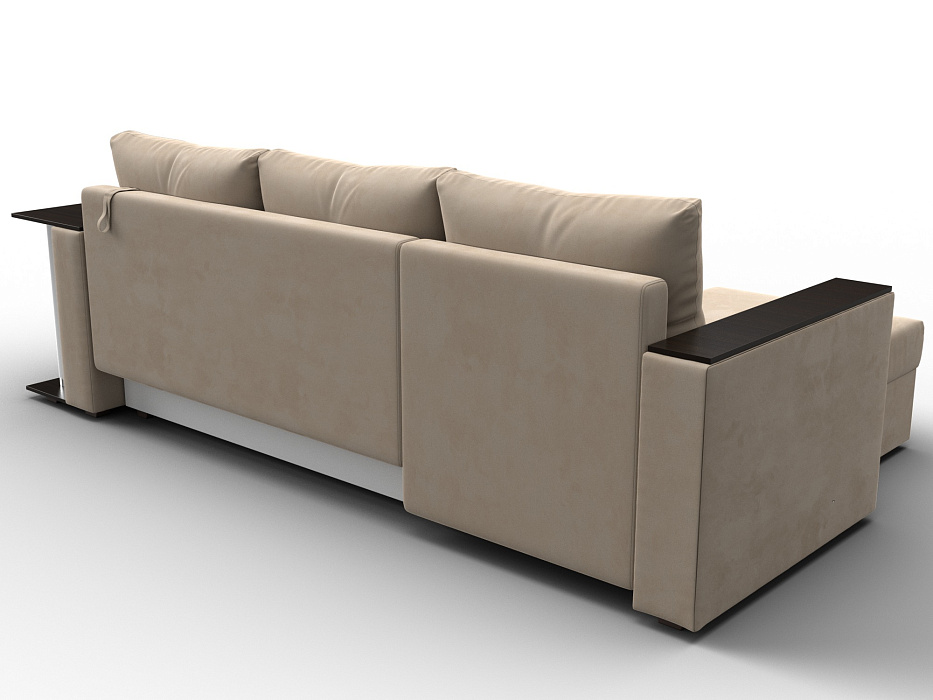 Диван угловой Атланта со столом левый угол (seven 729 бежевый)