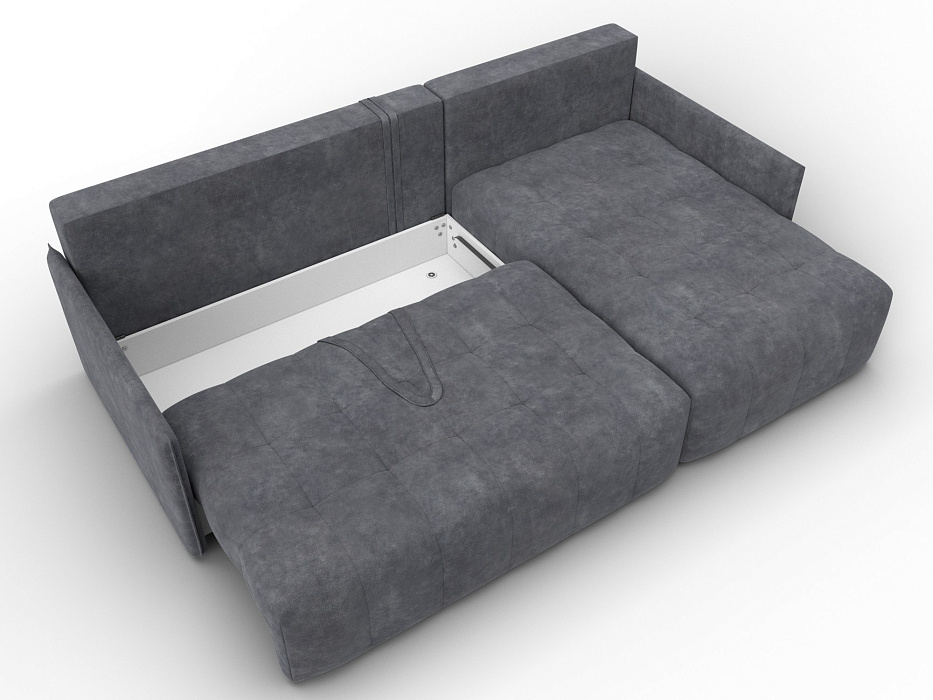 Диван угловой Лига-054 НПБ угол универсальный (brut 16 темно-серый)