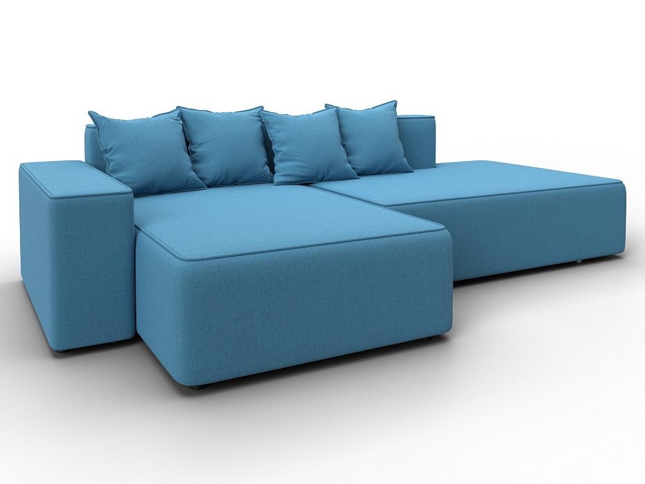 Диван угловой Лига-079 угол левый (амур 10 голубой)