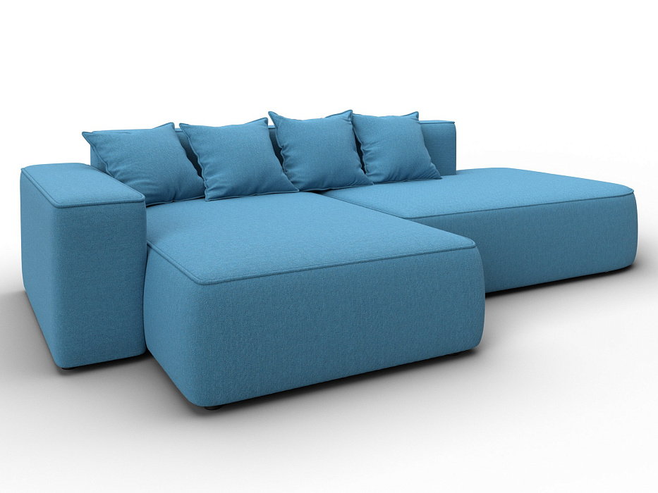 Диван угловой Лига-065 угол левый (амур 10 голубой)