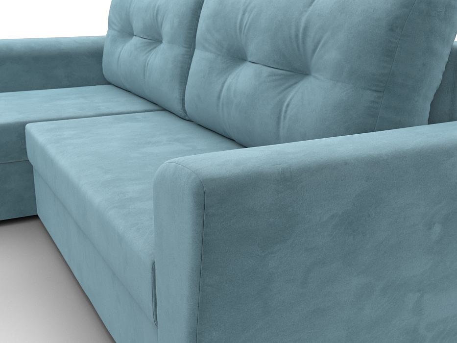 Диван угловой Амстердам Лайт левый угол (seven 113 бирюзовый)