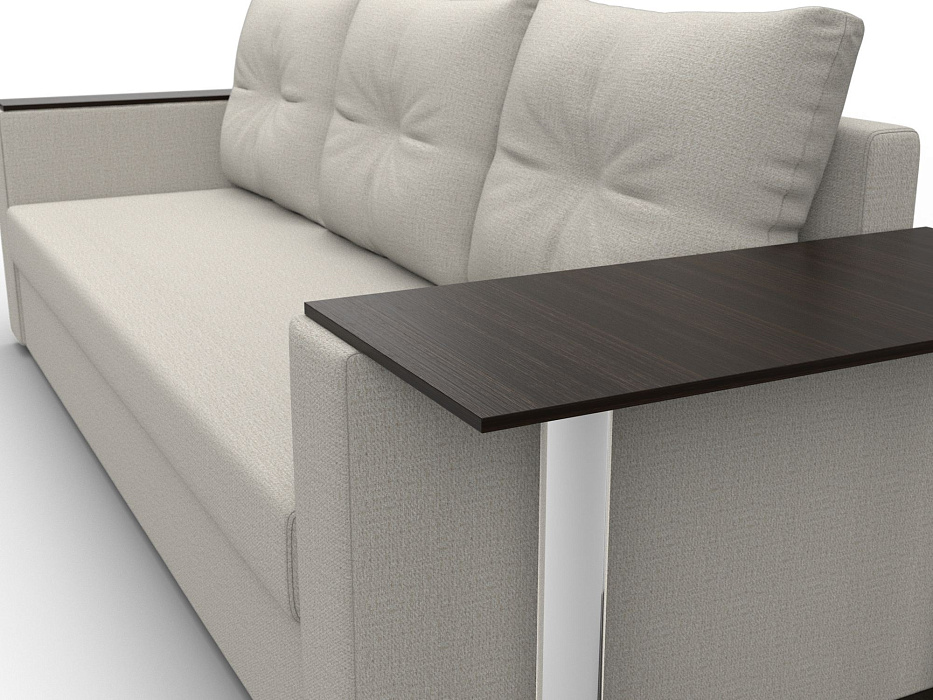 Диван прямой Атланта со столом справа (амур 02 бежевый)