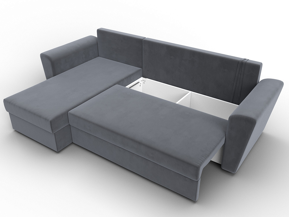 Диван угловой Амстердам Лайт левый угол (seven 17 серый)