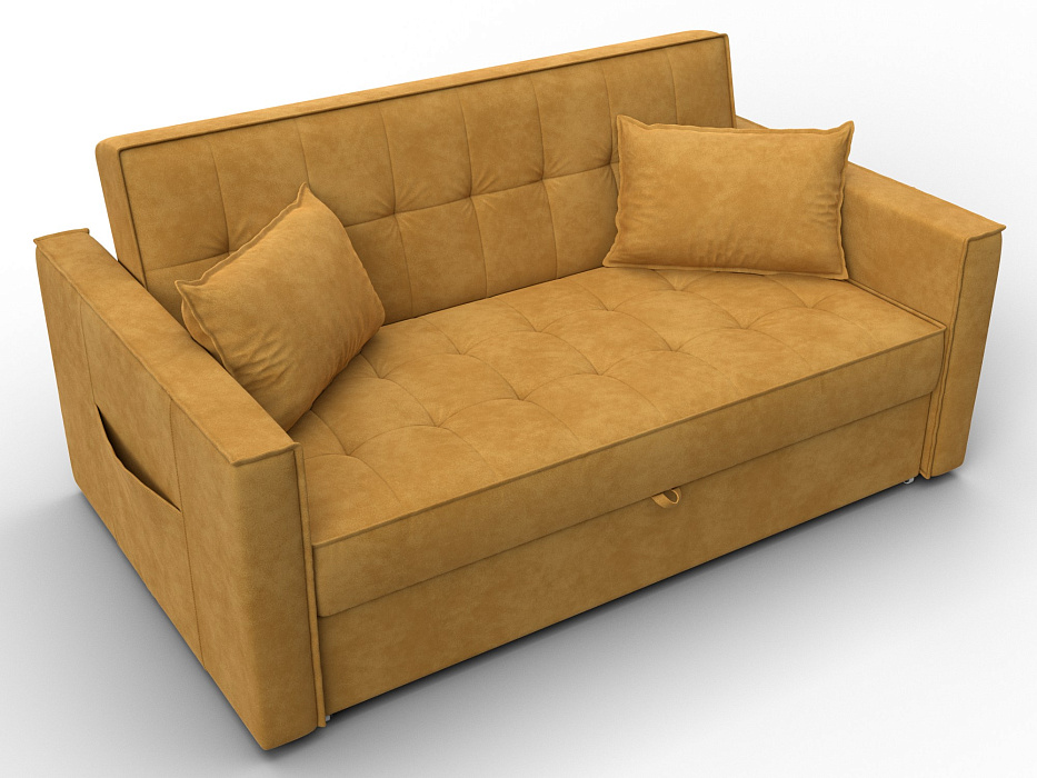 Диван прямой Лига-104 (140) (brut 10 желтый)