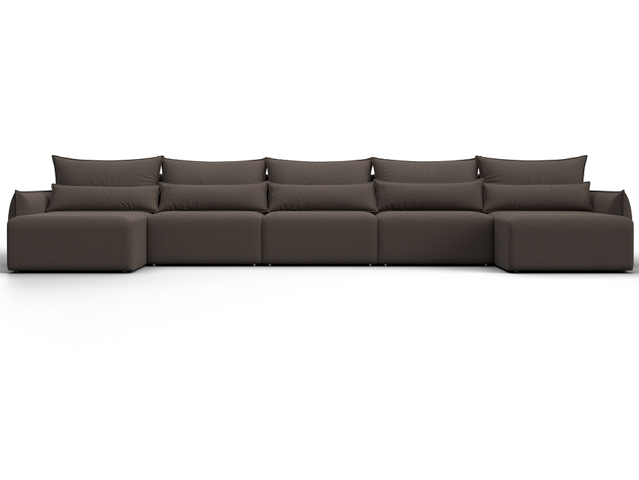 Диван П-образный Лига-051 НПБ МегаЛонг (амур 05 коричневый)