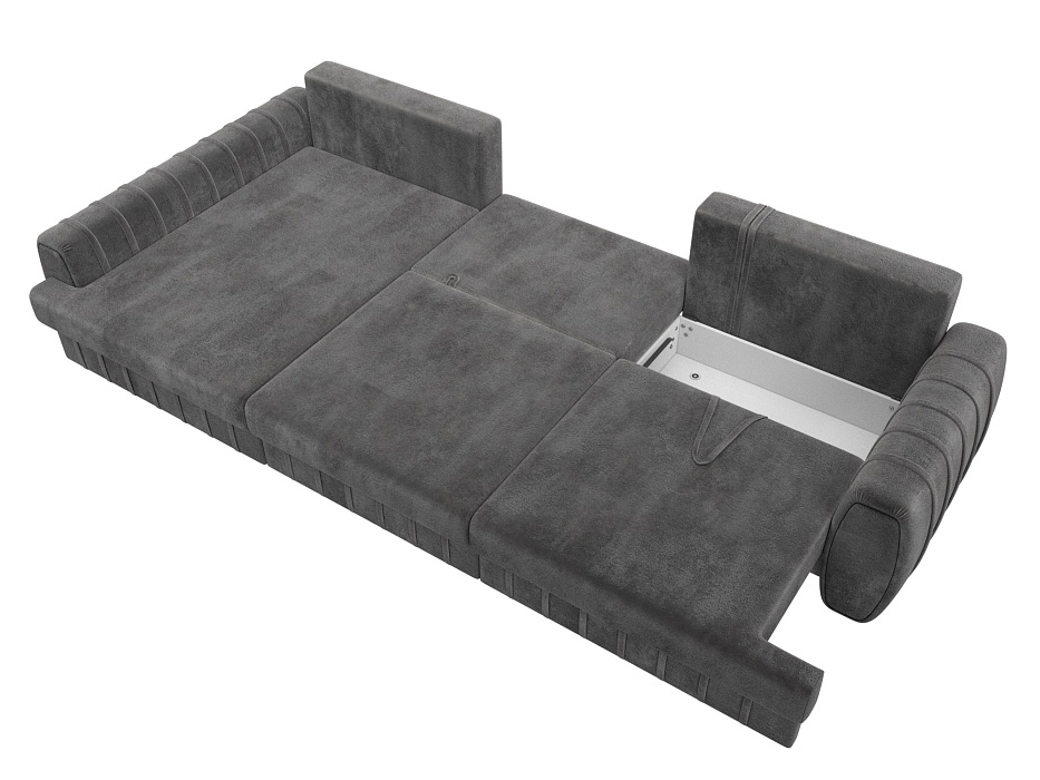 Диван угловой Лига-057 НПБ Лонг угол левый (tower 10 серый)