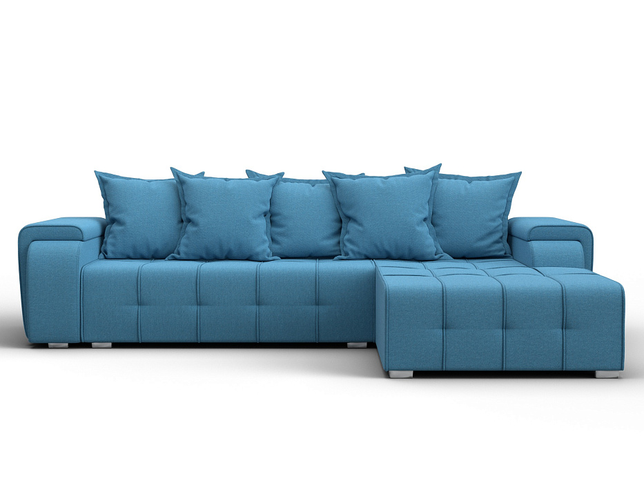 Диван угловой Лига-121 правый угол (амур 10 голубой)